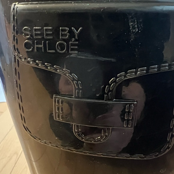 See by Chloe black rain boots with lace up detail. - Picture 7 of 7